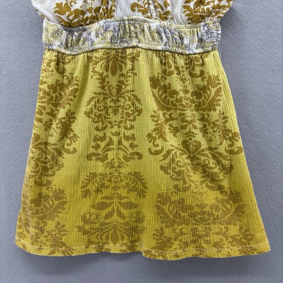 Y2K Vintage Self Esteem Yellow Ombré Halter Tank‎ Crochet Detail Boho SZ Medium - Picture 6 of 10